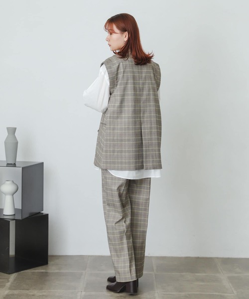 SENSE OF PLACE by URBAN RESEARCH（センスオブプレイスバイアーバンリサーチ）の「『XS・TALL展開あり』チェックハイウエストワイドパンツ（その他パンツ・レディース・チェック・X-SMALL/MEDIUM/TALL/SMALL）」の3枚目の写真