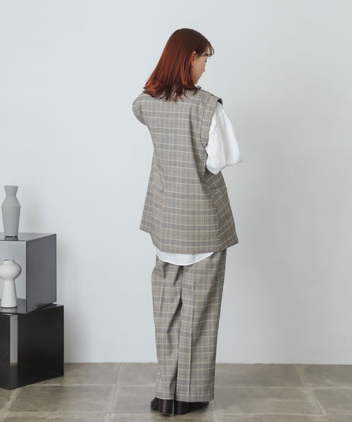 SENSE OF PLACE by URBAN RESEARCH（センスオブプレイスバイアーバンリサーチ）の「『XS・TALL展開あり』チェックハイウエストワイドパンツ（その他パンツ・レディース・チェック・X-SMALL/MEDIUM/TALL/SMALL）」の5枚目の写真