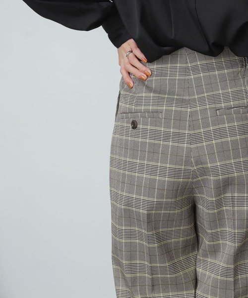 SENSE OF PLACE by URBAN RESEARCH（センスオブプレイスバイアーバンリサーチ）の「『XS・TALL展開あり』チェックハイウエストワイドパンツ（その他パンツ・レディース・チェック・X-SMALL/MEDIUM/TALL/SMALL）」の13枚目の写真