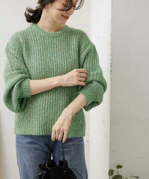 URBAN RESEARCH DOORS（アーバンリサーチドアーズ）の「ファンシーヤーンクルーネックニット（ニット/セーター・レディース・グレー/ミント/ネイビー・ONE）」の5枚目の写真