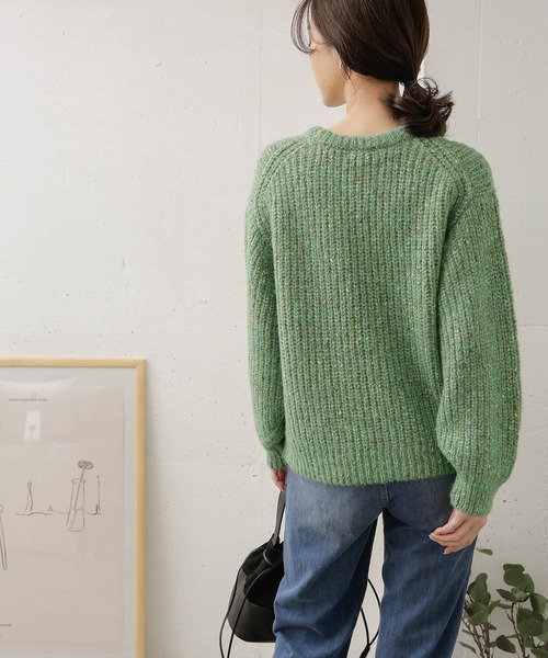 URBAN RESEARCH DOORS（アーバンリサーチドアーズ）の「ファンシーヤーンクルーネックニット（ニット/セーター・レディース・グレー/ミント/ネイビー・ONE）」の8枚目の写真