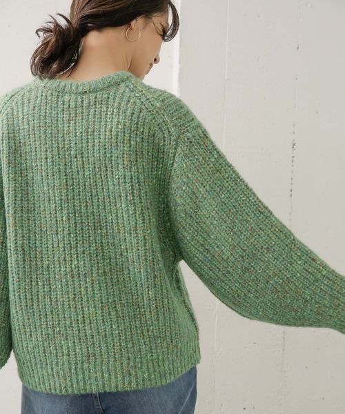 URBAN RESEARCH DOORS（アーバンリサーチドアーズ）の「ファンシーヤーンクルーネックニット（ニット/セーター・レディース・グレー/ミント/ネイビー・ONE）」の9枚目の写真