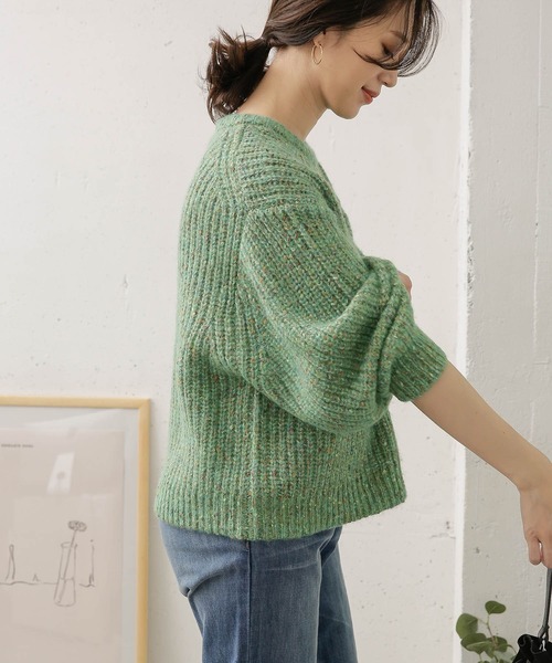 URBAN RESEARCH DOORS（アーバンリサーチドアーズ）の「ファンシーヤーンクルーネックニット（ニット/セーター・レディース・グレー/ミント/ネイビー・ONE）」の11枚目の写真