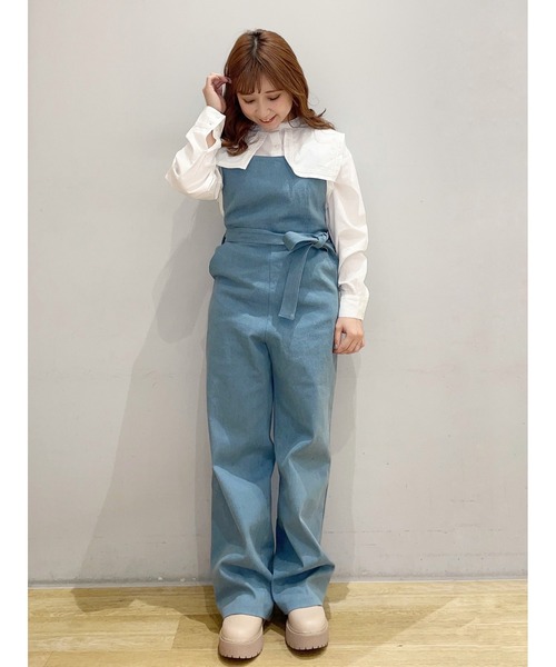SLURR（スラ―）の「デニム2Wayサロペット（サロペット/オーバーオール・レディース・ライトインディゴブルー/インディゴブルー・FREE）」の15枚目の写真
