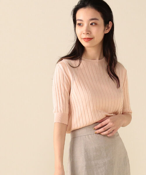 SLOANE（スローン）の「SLOANE / 18G ワイドリブ シルク ハーフ