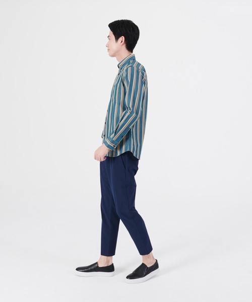 Blue Standard (ブルースタンダード)の「【BLUE STANDARD/ブルースタンダード】ラクケア イージーケア ツイルストライプボタンダウンシャツ(シャツ/ブラウス・メンズ・ブラック/ブルー/グリーン/ワイン/ダークブルー/ダークグリーン/スミクロ・MEDIUM/LARGE/X-LARGE)」の14枚目の写真