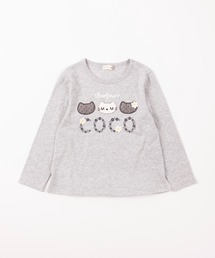 KP（ケーピー）の「cocoちゃんアップリケとお花ロゴプリント長袖Tシャツ(100-130cm)（Tシャツ/カットソー・キッズ）」