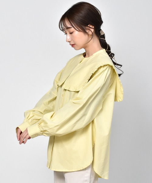 RETRO GIRL（レトロガール）の「フリル襟付きブラウス（シャツ/ブラウス・レディース・ライトピンク/ライトイエロー/オフホワイト・FREE）」の7枚目の写真
