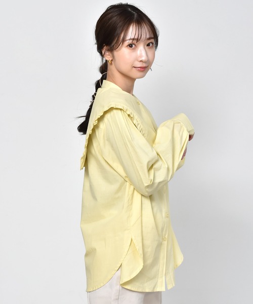RETRO GIRL（レトロガール）の「フリル襟付きブラウス（シャツ/ブラウス・レディース・ライトピンク/ライトイエロー/オフホワイト・FREE）」の11枚目の写真
