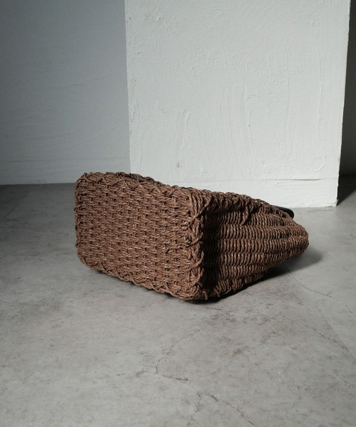 CURI BISCUI（キュリ　ビスキュイ）の「グログランテープ×トートカゴバッグ（トートバッグ・レディース・グレー/ブラウン/ベージュ×ブラック・FREE）」の14枚目の写真