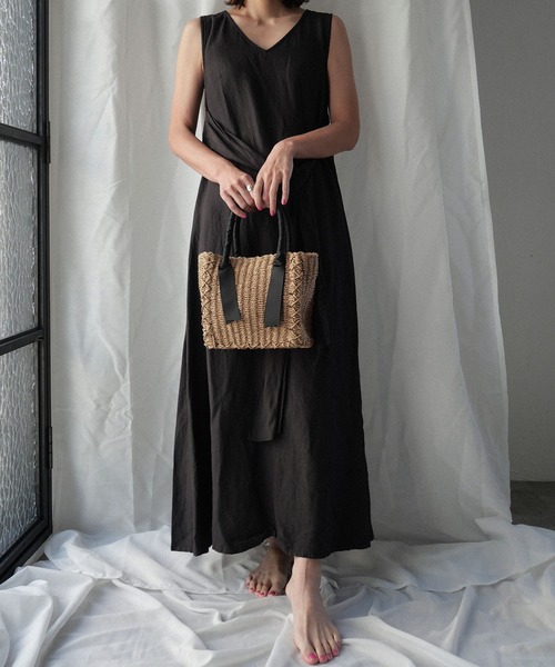 CURI BISCUI（キュリ　ビスキュイ）の「グログランテープ×トートカゴバッグ（トートバッグ・レディース・グレー/ブラウン/ベージュ×ブラック・FREE）」の18枚目の写真