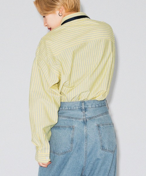 kutir(クティール)の「春カラーストライプビッグシャツ(シャツ/ブラウス・レディース・サックスブルー/グリーン/ピンク/イエロー・FREE)」の18枚目の写真