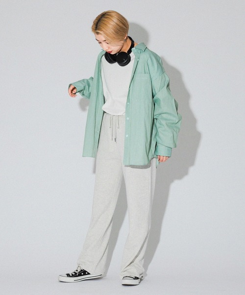 kutir(クティール)の「春カラーストライプビッグシャツ(シャツ/ブラウス・レディース・サックスブルー/グリーン/ピンク/イエロー・FREE)」の7枚目の写真