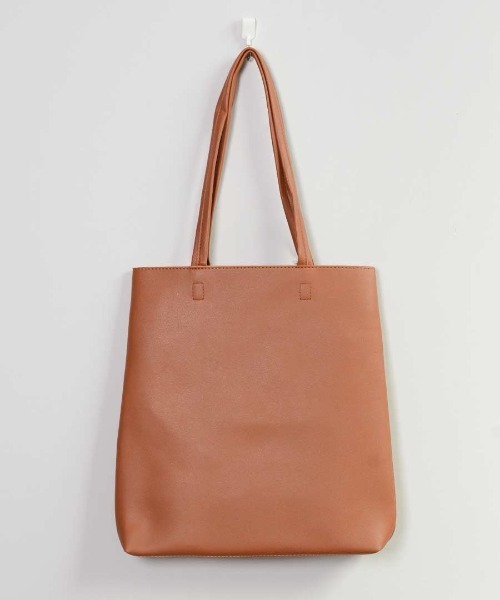 shopnikoniko（ショップニコニコ）の「縦型 トートバッグ 前ポケット（トートバッグ・レディース・ブラック/アイボリー/グレー/ブラウン/グリーン・フリー）」の8枚目の写真