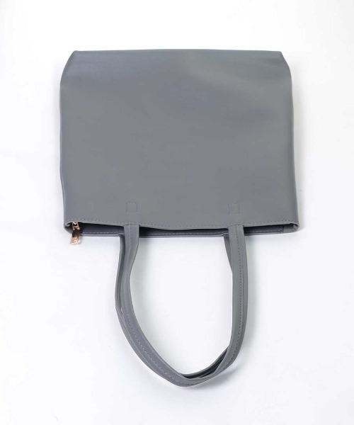 shopnikoniko（ショップニコニコ）の「縦型 トートバッグ 前ポケット（トートバッグ・レディース・ブラック/アイボリー/グレー/ブラウン/グリーン・フリー）」の14枚目の写真