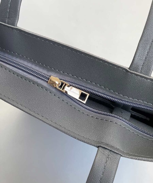 shopnikoniko（ショップニコニコ）の「縦型 トートバッグ 前ポケット（トートバッグ・レディース・ブラック/アイボリー/グレー/ブラウン/グリーン・フリー）」の18枚目の写真