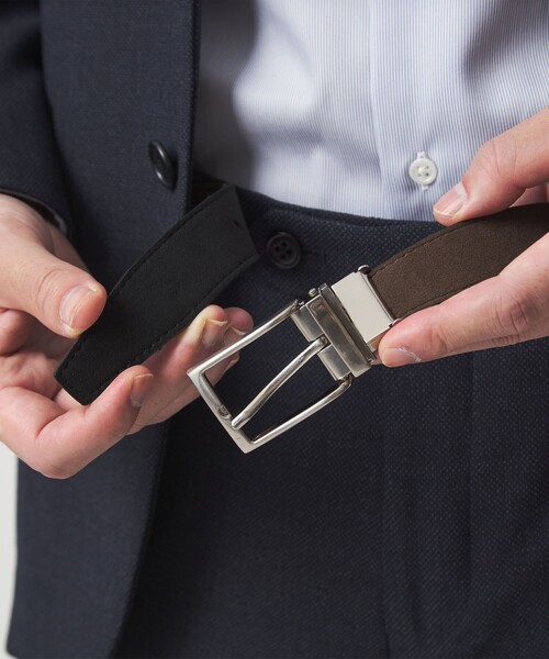 green label relaxing（グリーンレーベルリラクシング）の「アジャスト リバーシブル スエード 30mm ドレスベルト（ベルト・メンズ・その他1・FREE）」の8枚目の写真