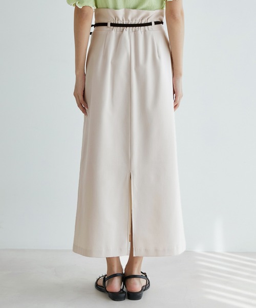 vis-`a-vis（ビサビ）の「【WEB限定】リネンライク配色サイドリボンスリット入りラップスカート（スカート・レディース・ブラック/キナリ/オリーブ/オレンジ・M/S）」の9枚目の写真