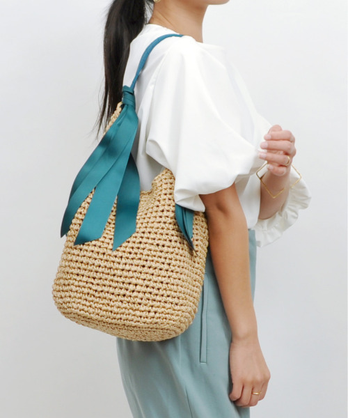 cache cache(カシュ カシュ)の「カシュカシュ cachecache / ペーパー下がりグログランワンハンドルトートバッグ(トートバッグ・レディース・グリーン/グレー/ターコイズブルー/レンガ/ブラック/マスタード/ラベンダー/ベージュ系その他・FREE)」の6枚目の写真