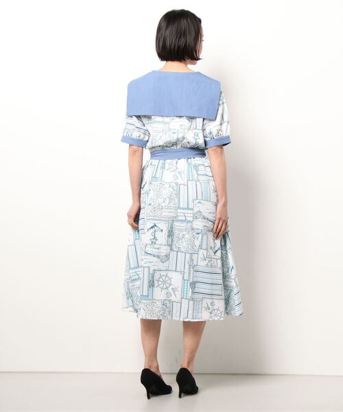 axes femme（アクシーズファム）の「フレンチマリン柄セーラーOP