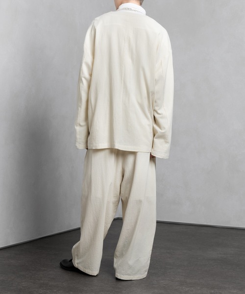 Adoon plain（アドーンプレーン）の「【Adoon plain】リネンライクセットアップ（セットアップ・メンズ・ブラック/グリーン/アイボリー・MEDIUM/LARGE）」の6枚目の写真