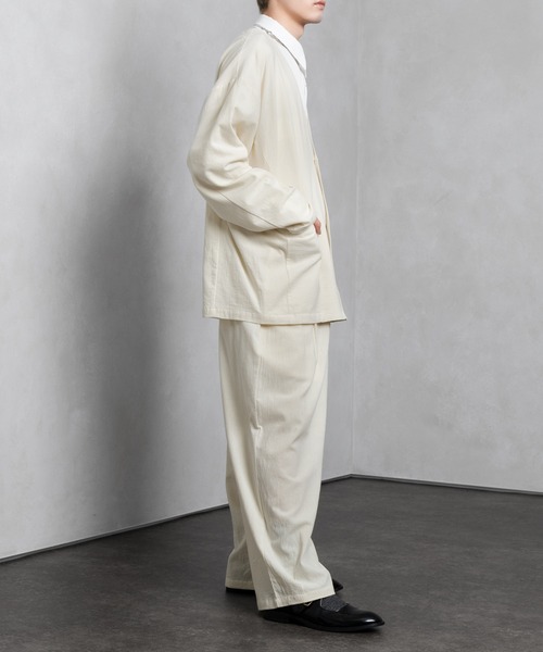 Adoon plain（アドーンプレーン）の「【Adoon plain】リネンライクセットアップ（セットアップ・メンズ・ブラック/グリーン/アイボリー・MEDIUM/LARGE）」の5枚目の写真