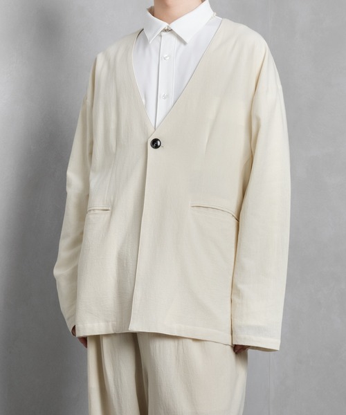 Adoon plain（アドーンプレーン）の「【Adoon plain】リネンライクセットアップ（セットアップ・メンズ・ブラック/グリーン/アイボリー・MEDIUM/LARGE）」の8枚目の写真