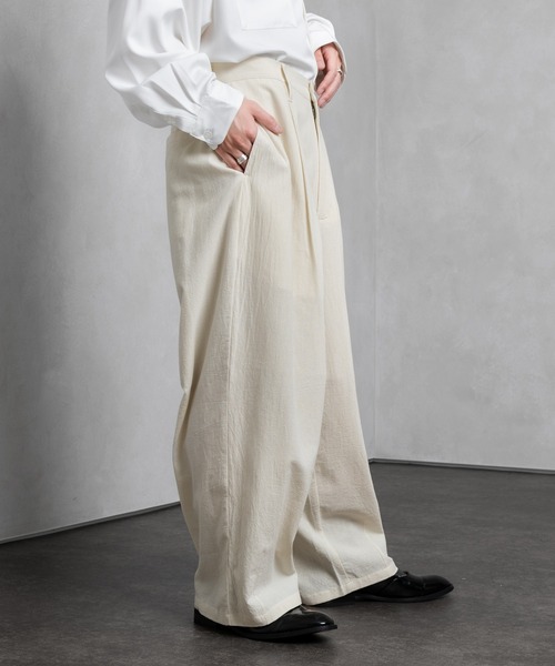 Adoon plain（アドーンプレーン）の「【Adoon plain】リネンライクセットアップ（セットアップ・メンズ・ブラック/グリーン/アイボリー・MEDIUM/LARGE）」の12枚目の写真