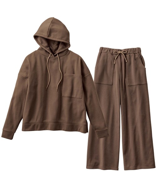 裏起毛パーカー＆ワイドパンツセットアップ（ルームウェア/パジャマ