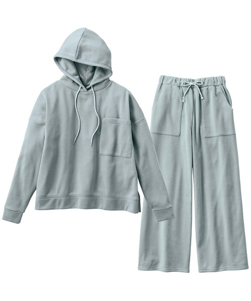 裏起毛パーカー＆ワイドパンツセットアップ（ルームウェア/パジャマ