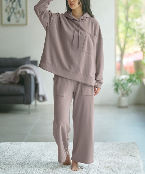 裏起毛パーカー＆ワイドパンツセットアップ（ルームウェア/パジャマ