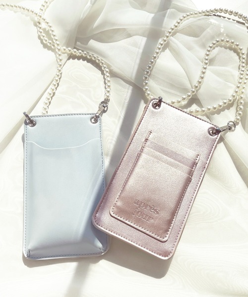 apres jour（アプレジュール）の「パールショルダースマホケース【ZOZOTOWN限定アイテム】（スマホグッズ・レディース・ブラック/ピンク系その他/アイボリー/ライトブルー・ﾌﾘ-）」の3枚目の写真