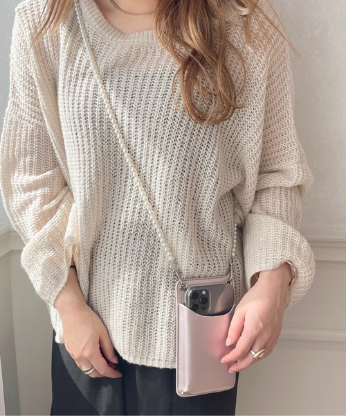 apres jour（アプレジュール）の「パールショルダースマホケース【ZOZOTOWN限定アイテム】（スマホグッズ・レディース・ブラック/ピンク系その他/アイボリー/ライトブルー・ﾌﾘ-）」の9枚目の写真