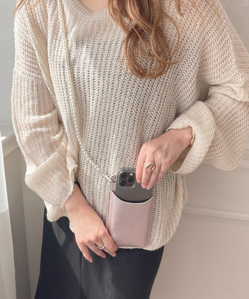 apres jour（アプレジュール）の「パールショルダースマホケース【ZOZOTOWN限定アイテム】（スマホグッズ・レディース・ブラック/ピンク系その他/アイボリー/ライトブルー・ﾌﾘ-）」の10枚目の写真