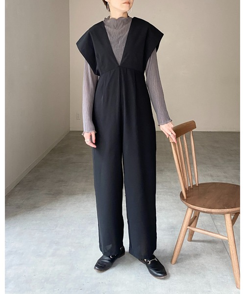 新品 fennel スコットクラブ ニット オールインワン Vネック サロペット 新品 fennel スコットクラブ ニット オールインワン Vネック