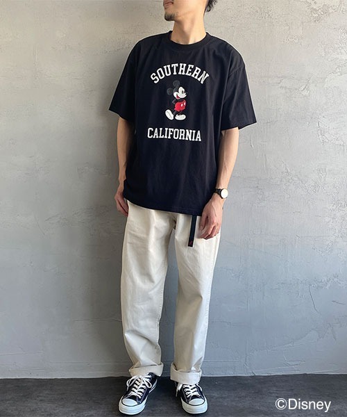 JEANS FACTORY （ジーンズファクトリー）の「[DISNEY/ディズニー] 別注 アーチロゴプリントTシャツ/ミッキーマウス（Tシャツ/カットソー・レディース・ブラック/ホワイト・L/XL/M）」の14枚目の写真