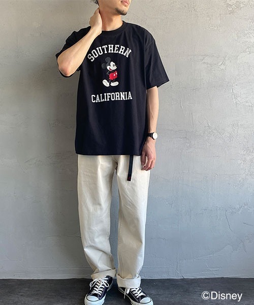 JEANS FACTORY （ジーンズファクトリー）の「[DISNEY/ディズニー] 別注 アーチロゴプリントTシャツ/ミッキーマウス（Tシャツ/カットソー・レディース・ブラック/ホワイト・L/XL/M）」の20枚目の写真