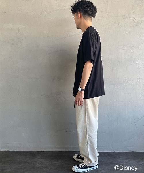 JEANS FACTORY （ジーンズファクトリー）の「[DISNEY/ディズニー] 別注 アーチロゴプリントTシャツ/ミッキーマウス（Tシャツ/カットソー・レディース・ブラック/ホワイト・L/XL/M）」の22枚目の写真