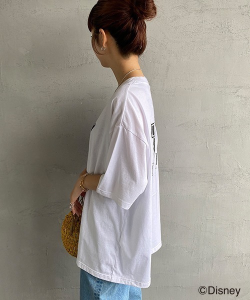 JEANS FACTORY （ジーンズファクトリー）の「[DISNEY/ディズニー] 別注 アーチロゴプリントTシャツ/ミッキーマウス（Tシャツ/カットソー・レディース・ブラック/ホワイト・L/XL/M）」の17枚目の写真