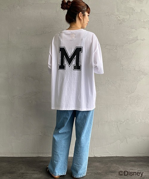 JEANS FACTORY （ジーンズファクトリー）の「[DISNEY/ディズニー] 別注 アーチロゴプリントTシャツ/ミッキーマウス（Tシャツ/カットソー・レディース・ブラック/ホワイト・L/XL/M）」の7枚目の写真
