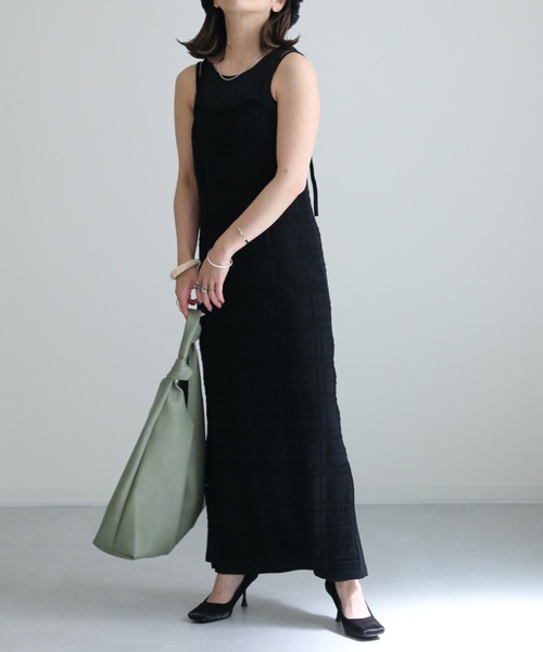 ap retro（アプレトロ）の「透かし編みニット ロングデザインキャミワンピース（ワンピース・レディース・ブラック/ブラウン/アイボリー・FREE）」の11枚目の写真