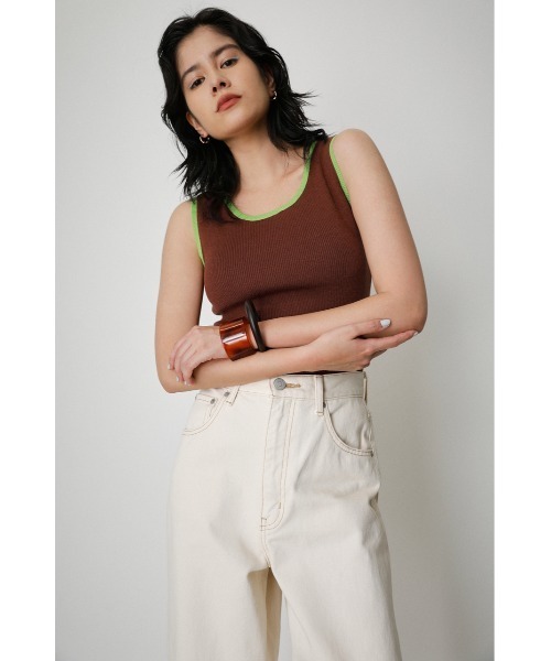 トップス theredthread S symbol bicolor tops THEREDTHREAD / ザレッドスレッド】S symbol bicolor tops