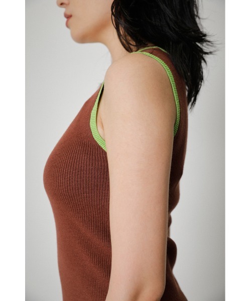 BICOLOR PIPING KNIT TANK TOP/バイカラーパイピングニット