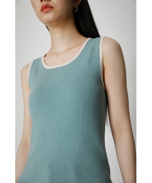 AZUL by moussy(アズールバイマウジー)の「BICOLOR PIPING KNIT TANK TOP/バイカラーパイピングニットタンクトップ(タンクトップ・レディース・ライトブルー/ブラウン/ブラック・MEDIUM/SMALL)」の17枚目の写真