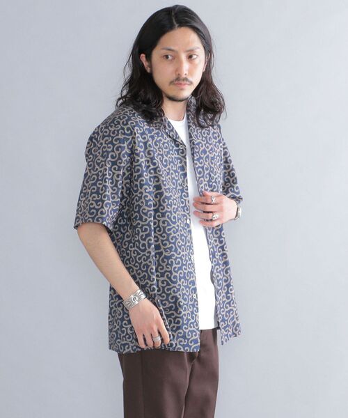 SHIPS（シップス）の「SHIPS: テンセル 総柄プリント オープンカラー