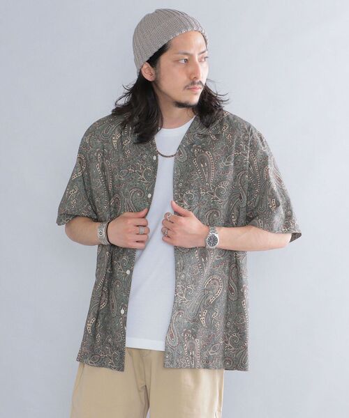 SHIPS（シップス）の「SHIPS: テンセル 総柄プリント オープンカラー