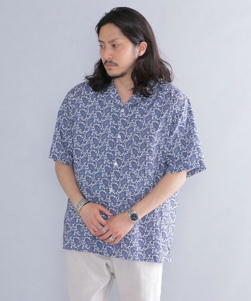 SHIPS（シップス）の「SHIPS: テンセル 総柄プリント オープンカラー