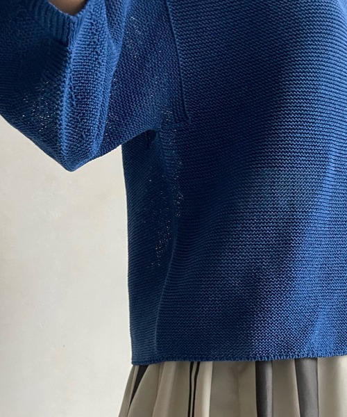 DouDou(ドゥドゥ)の「和紙ガーター袖ボリュームプルオーバー(ニット/セーター・レディース・ブラック/ブルー/ライトグレー・FREE)」の8枚目の写真