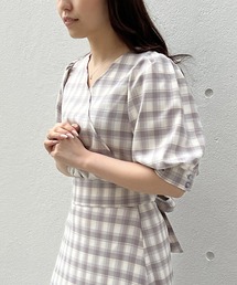 カシュクールバックリボントップス