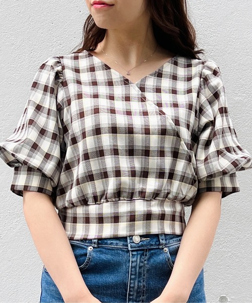 TORTE（トルテ）の「カシュクールバックリボントップス（シャツ/ブラウス・レディース・ホワイト/ブラック/パープル/レッド・FREE）」の4枚目の写真